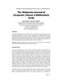Computer science graduates find jobs as software developers, database administrators, computer system analysts, web developers, etc. Pdf The Malaysian Journal Of Computer Science A Bibliometric Study Peter Willett Academia Edu