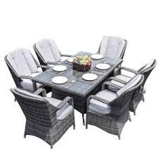 Direct Wicker Alisa Gray 7 Piece Aluminum Wicker Rectangle Outdoor Dining Set With Gray Cushions Pad 1712 Gray The Home Depot Wicker Patio Furniture Outdoor Wicker Patio Furniture Luxury Patio Furniture