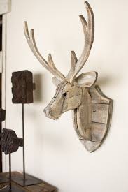 Kalalou Recycled Wooden Deer Head Wall Hanging Wood Deer Head Deer Heads Wall Reclaimed Wood Wall Decor