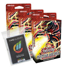 Alle 3 vergoldeten götterkarten aus metall! Yugioh Egyptian Gods Slifer 3 Decks 100 Hullen Deutsch 1 28 47
