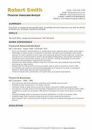 Examples of associate financial analyst job descriptions from real companies. Financial Associate Resume Samples Qwikresume
