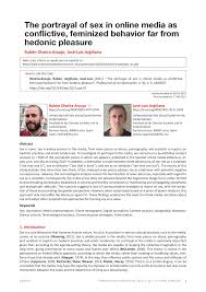 PDF) The portrayal of sex in online media as conflictive, feminized  behavior far from hedonic pleasure