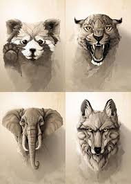 Feel The Call Of The Call Of The Wild Art That Will Bring Out The Animal In You Animal Drawings Animal Faces Animal Sketches