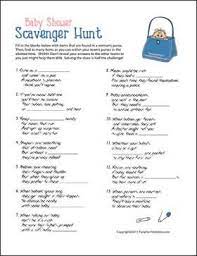 Baby Shower Scavenger Hunt Baby Shower Games Printable Baby Shower Games Baby Shower