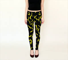Black And Yellow Leggings Black And Yellow Leggings Banana Print Yoga Leggings Printed Leggings Active Wear Womens Clothing Womens T Yellow Leggings Womens Tights Printed Leggings
