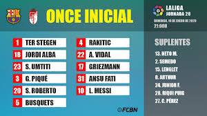 Barcelona video highlights are collected in. Alineaciones Del Fc Barcelona Granada De Laliga 2019 20