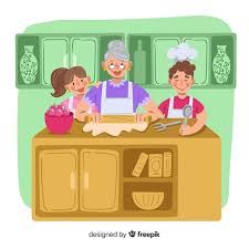 Si a tus hijos les gusta todo lo que rodea la cocina pueden aprender cuáles son los instrumentos y elementos que están presentes en la cocina con estos dibujos para pintar. Fondo Dibujado A Mano Familia Cocinando Vector Gratis