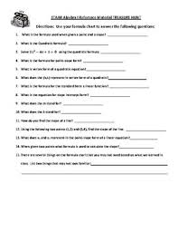 Staar Formula Chart Worksheets Teaching Resources Tpt