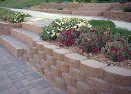 Steps And Wall Landscaping Retaining Walls Garden Retaining Wall Retaining Wall Blocks