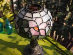 I just love these modern glass hurricane candle holders with their polished metal rims. Candle Holder Tiffany Tiffany Style Candle Holder Tiffany Lamp Lamp Shade Lamp Lantern Stained Glass Stained Glass Shade Lighting Tiffany Style Candle Holders Tiffany Style Lamp