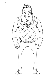 Keep a cat and pumpkin company on a magical night. Hello Neighbor Coloring Pages Coloring Home