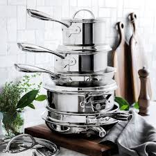 Williams Sonoma Signature Thermo Clad Stainless Steel 10 Piece Cookware Set Williams Sonoma