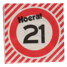 Verkeersbord Servetten 21 Jaar D Solow