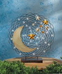 Gold Bronze Moon Star Led Decor Lunas Y Estrellas Arte Contemporaneo Estatuas