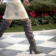 MIGATO Ατσαλί μεταλλιζέ μπότα πάνω από το γόνατο ST603-L45 < Γυναικείες  Μπότες - Γυναικεία Παπούτσια | MIGATO