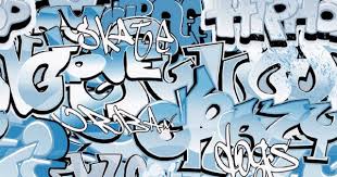 Maybe you would like to learn more about one of these? Photo Mural Graffiti With Light Blue Lettering