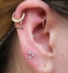 Triangle Lobe Piercing Lobe Piercing Ear Lobe Piercings Earings Piercings