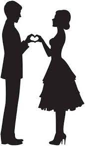 Silhouette Of The Bride And Groom Holding Hands Wedding Silhouette Silhouette Clip Art Silhouette Art