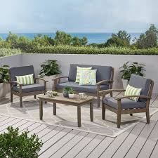 Birch Lane Outdoor Furniture Covers Juno 4 Piece Sofa Seating Group With Cushions In 2020 Seating Groups Seating Cushions