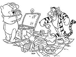 Summer picnic food coloring pages. Winnie The Pooh And Friends Family Picnic Coloring Pages Netart