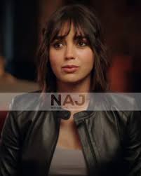 Melissa Barrera Abigail Black Leather Jacket