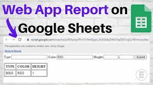 Create web app from google sheets. Create Web App Report On Google Sheets Using Google Apps Script Youtube