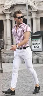 Black And White Striped Shirt Outfit Ideas Malikarakurt Summer Outfit Idea With Red White Striped Short Sleeve Shirt Black Leather Banded Watch Black L White Leather Jacket Mens Mens Fashion Menswear
