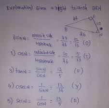 Solving for a side in right triangles with trigonometry. Directions Given The Right Triangle Aben Match T Gauthmath