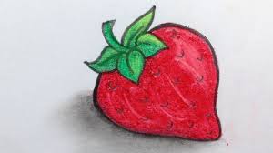 How To Draw A Red Strawberry Step By Step Easy Strawberry Drawing Tutorial Strawberry Drawing Red Strawberry Fruits Drawing