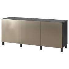 Sideboards & buffets sofa tables. Besta Combinaison Rangement Portes Brun Noir Riksviken Stubbarp Effet Bronze Clair Ikea