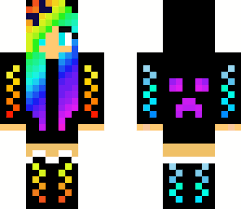 Dj Creeper Rainbow Minecraft Skins Prestonplayz rainbow tron creeper skin. dj creeper rainbow minecraft skins