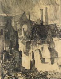 Destroying our planet is no easy task. Newell Convers Wyeth View Of A Destroyed Town World War I