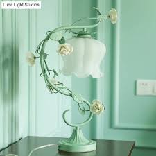 Rose Ceramic Nightstand Lamp for Living Room