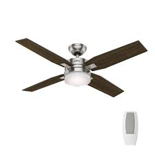 Hunter Mercado 50 In Led Indoor Brushed Nickel Ceiling Fan With Light And Universal Remote 59207 The Home Depot Ceiling Fan With Light Brushed Nickel Ceiling Fan Ceiling Fan