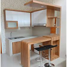 # kami menerima berbagai macam jasa pembuatan interior. Produksi Langsung Minibar Ukuran 2x2 6 M Kitchenset Kayu Full Jati Bisa Request Bentuk Meja Dapur Shopee Indonesia