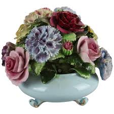 Vintage royal adderley game bird add102 tea bag caddy pin dish england bone. English Royal Adderley Hand Painted And Gilt Bone China Floral Bouquet Circa 1950 At 1stdibs