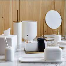 Shop for bathroom accessories at pottery barn and add elegance to your bathroom. Modern Resin Stone Bathroom Accessories