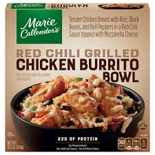 Marie callender's frozen meals and desserts are made from scratch with quality ingredients. Save On Marie Callender S Red Chili Grilled Chicken Burrito Bowl Order Online Delivery Giant
