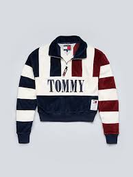 Limited Edition Mock Neck Velour Sweatshirt Blue Tommy Hilfiger Tommy Clothes Tommy Hilfiger Outfit Tommy Hilfiger Hoodie