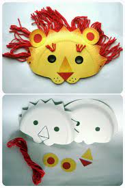 Masque Lion Carnaval Assiettes Carton | Activité manuelle décoration,  Masques assiette en papier, Masque lion