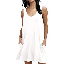 Freshlook Women Summer Casual T Shirt Dresses Beach Cover Up Plain Pleated Tank Dress Walmart Com Walmart Com White tee + slip dress: women summer casual t shirt dresses beach cover up plain pleated tank dress