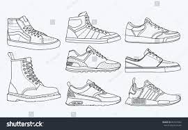 More images for how to draw sneakers shoes » 8 Cool Shoes Sneakers Vector Sketch Draw Set Sneakers Drawing Reference Sneakers Sketch Drawing Shoes Reference Drawing