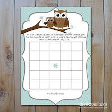 Instant Download Owl Baby Shower Bingo Game Cards Winter Owl Printable Baby Shower Game Print I Baby Shower Bingo Owl Baby Shower Baby Shower Printables
