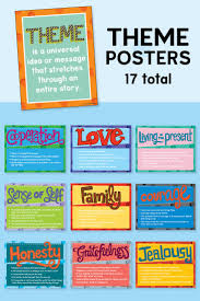 Theme Posters With Theme Statements Middle School Reading Reading Classroom Teaching Themes