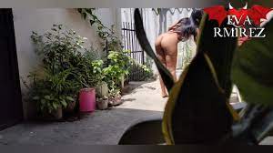 I love to show myself in the garden inviting my neighbor to see me - RedTube