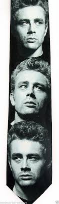 Men's Film Neck Tie Ralph Marlin James Dean Actor Movie Star Black Necktie 