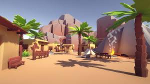 Gameready Lowpoly Desert Environment Assets 3d Model Desert Environment Landscape 3d Landscape