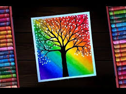 Chalk, pastels, crayons, charcoal, colored pencils Oil Pastel Classic Rainbow Scenary With A Creative Blossom Tree For Beginners Step By Step Y Oil Pastel Drawings Easy Oil Pastel Colours Oil Pastel Art