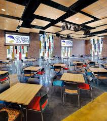 Multi Purpose Room With Floating Ceiling And Historic Mondrian Like Windows Interior Ceiling Design Cafeteria Design Multipurpose Room