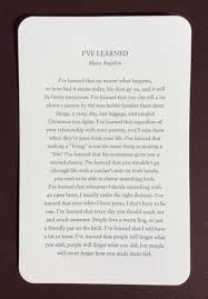Maya Angelou I Ve Learned Letterpress Card Etsy Self Love Quotes Maya Angelou Quotes Feelings Quotes